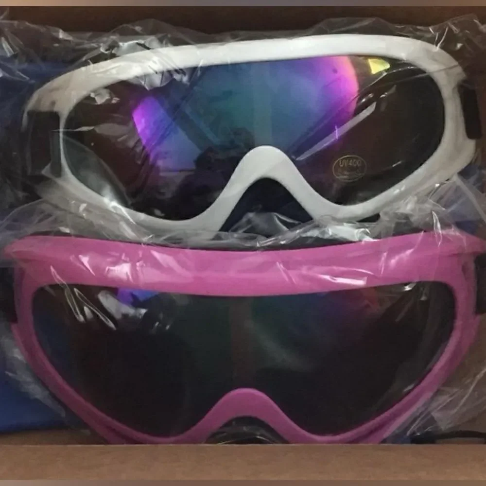 Pink and Blue Ski Goggles Unisex 2 pairs